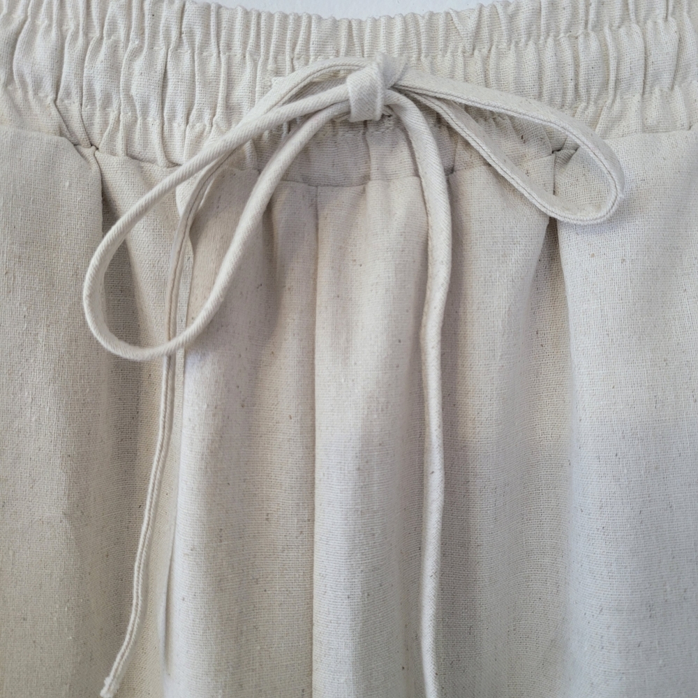 Commense Cream Wide Leg Linen-Blend Pants - Picture 3 of 12